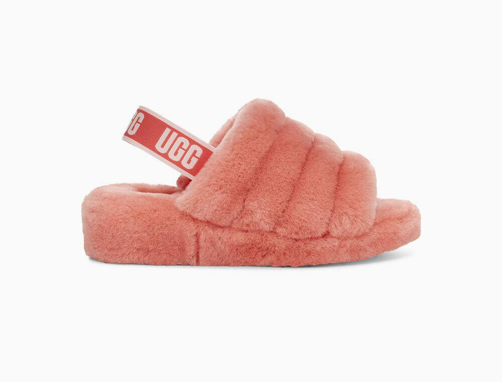UGG Fluff Yeah Slide Womens Slippers Coral - AU 859GM